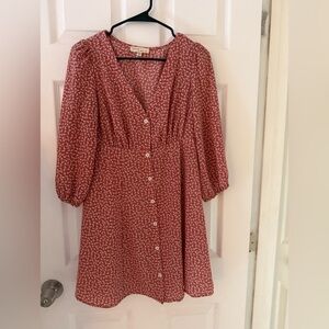 BeBop pink floral mini dress long sleeves